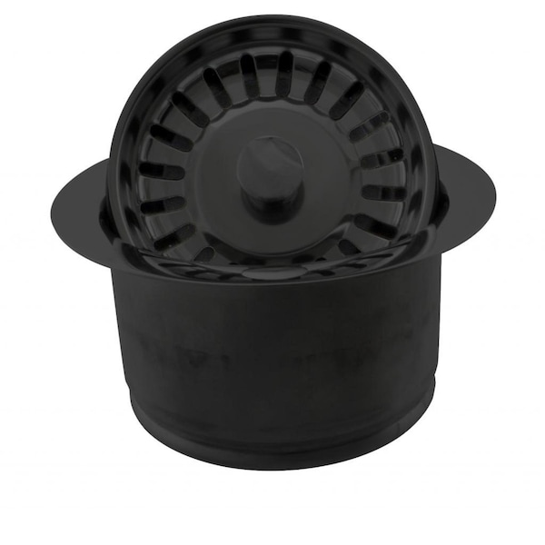Westbrass InSinkErator Style Extra-Deep Disposal Flange and Strainer in Powdercoated Flat Black D2082S-62 - main